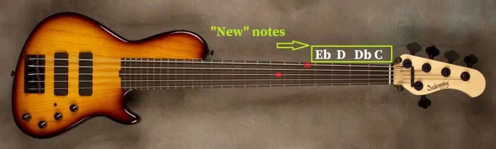 5 string bass guitar notes