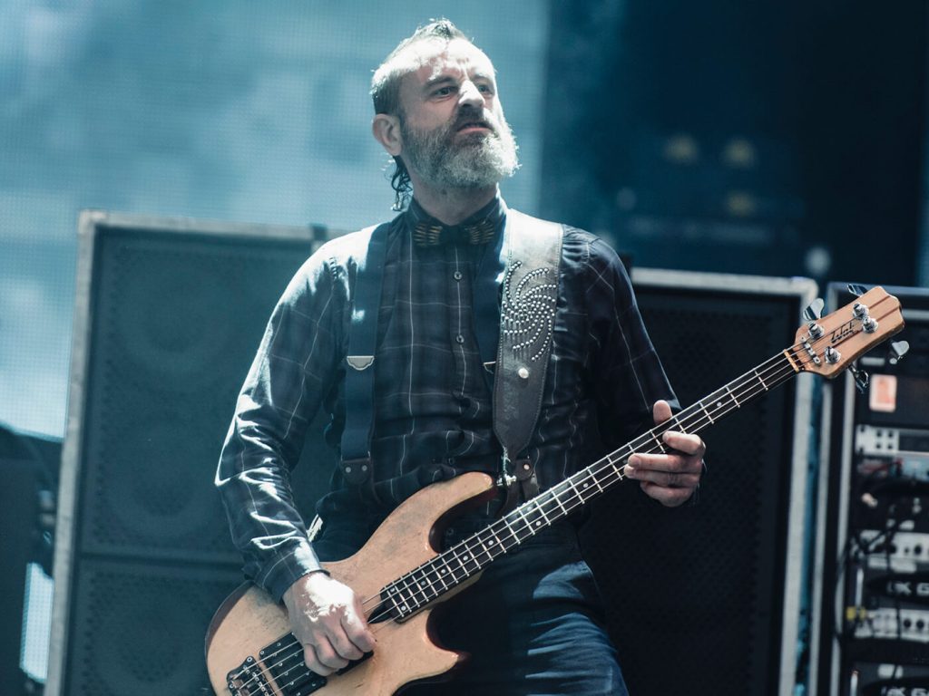 Justin Chancellor on stage